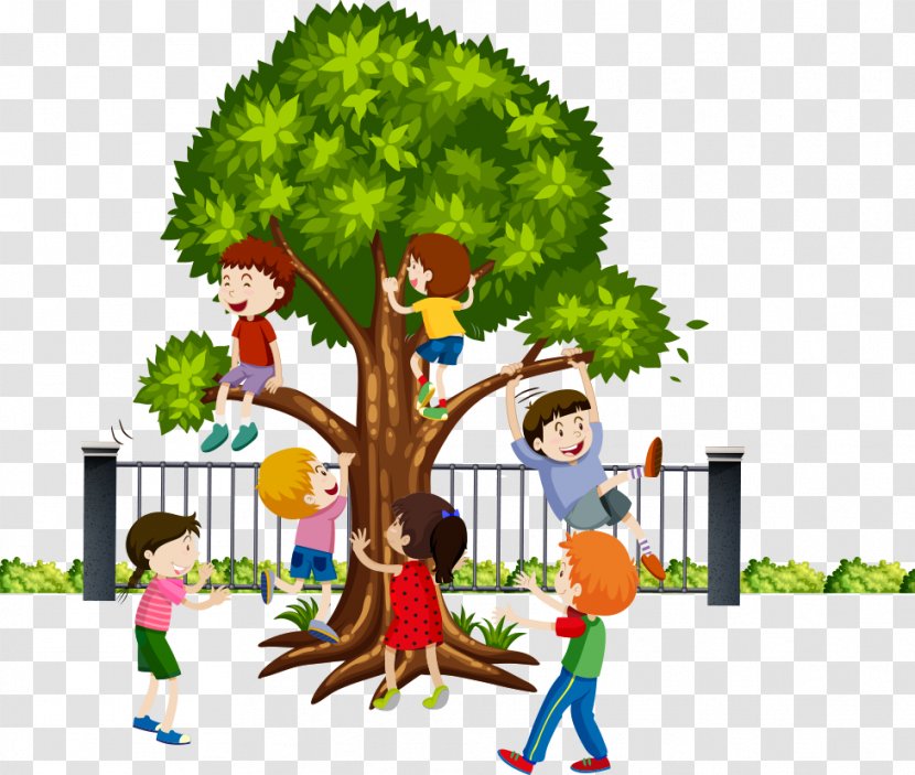 Tree Climbing Monkey Clip Art - Child - Children Playing On A Transparent PNG