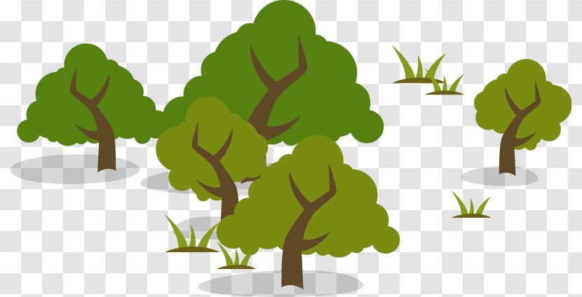 Animated Cartoon Green Silhouette - Tree Illustration Transparent PNG
