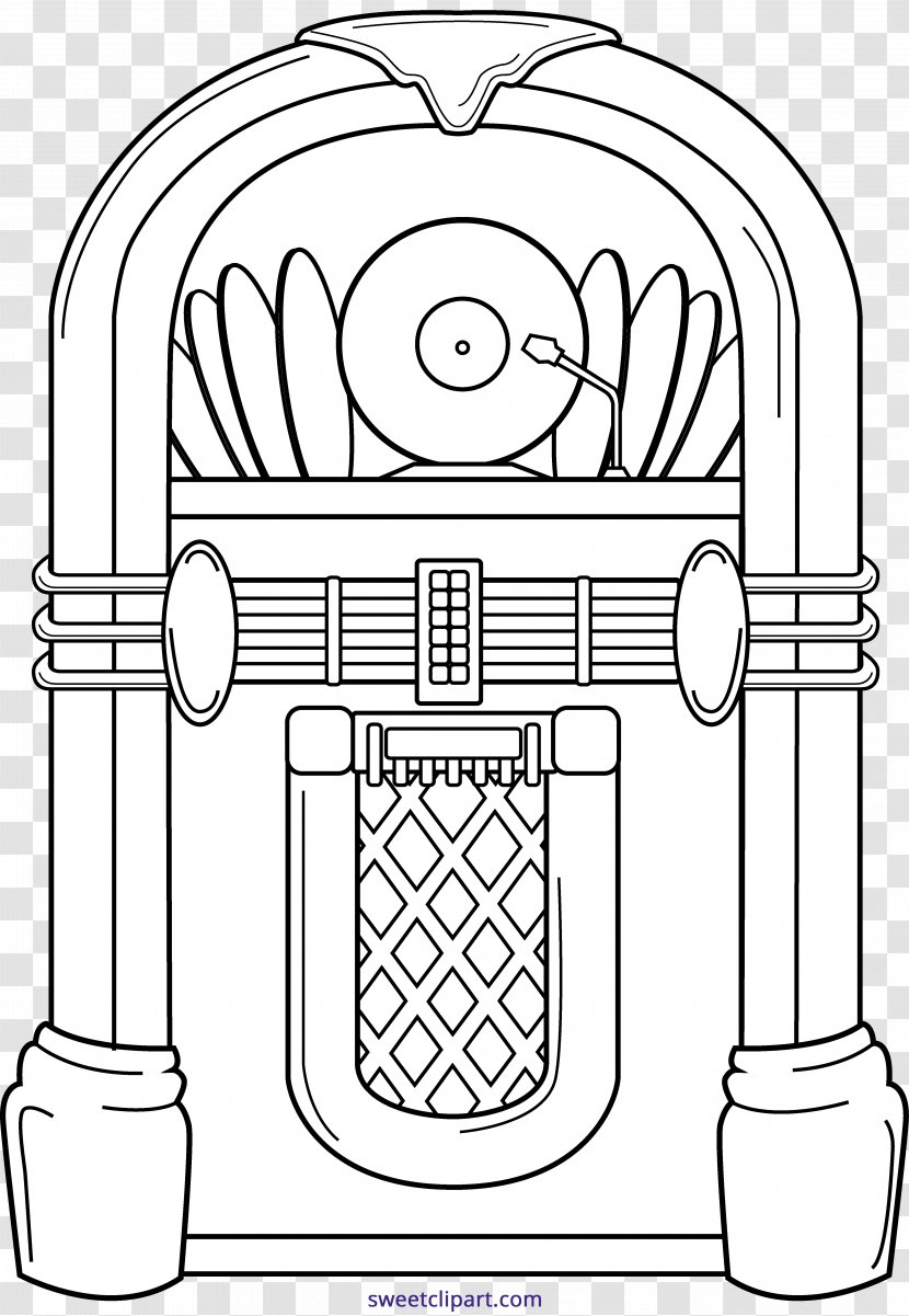 50's Jukebox Clip Art Illustration Blue - Line - 50 S Transparent PNG