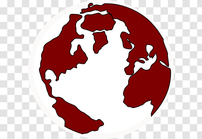 Earth Globe Clip Art - Red Transparent PNG