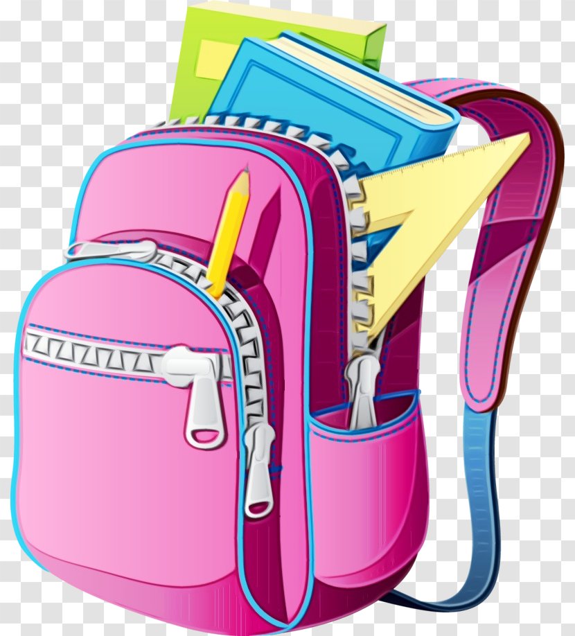School Supplies Drawing - Backpack - Magenta Transparent PNG
