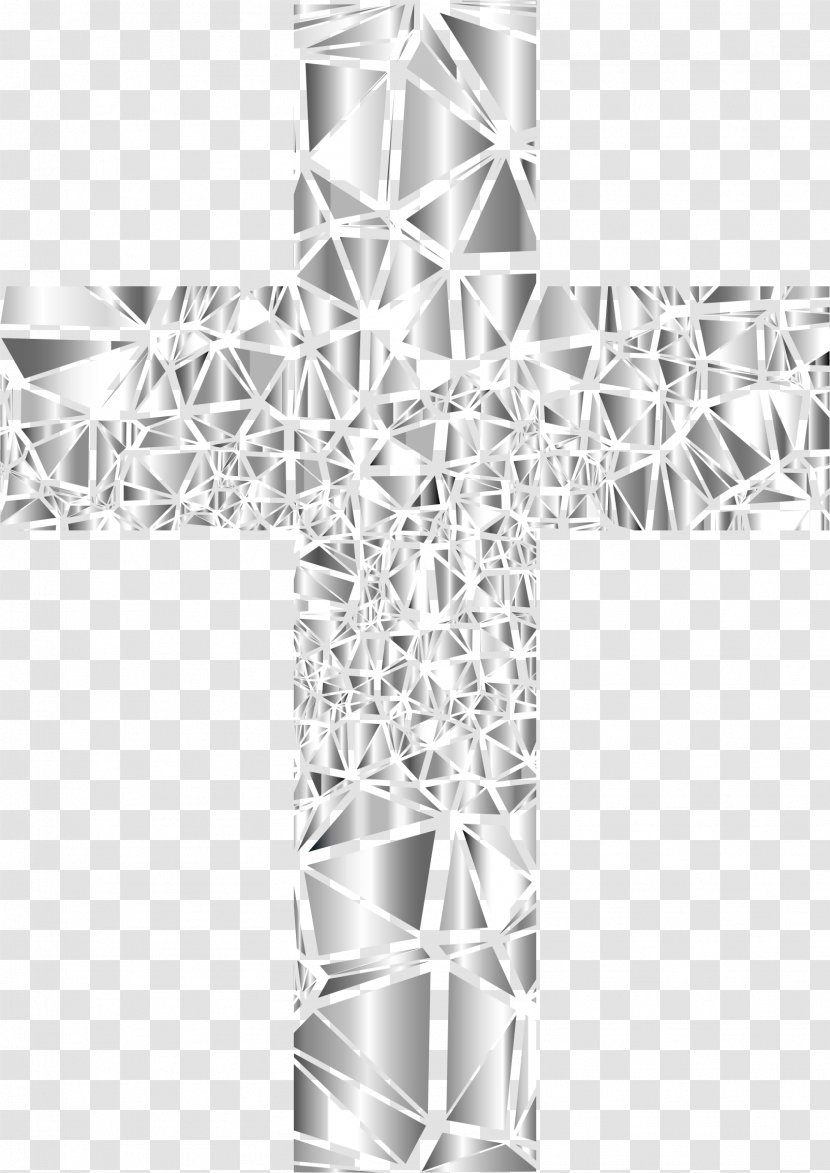Christian Cross Stained Glass Clip Art - Structure - Low Poly Transparent PNG