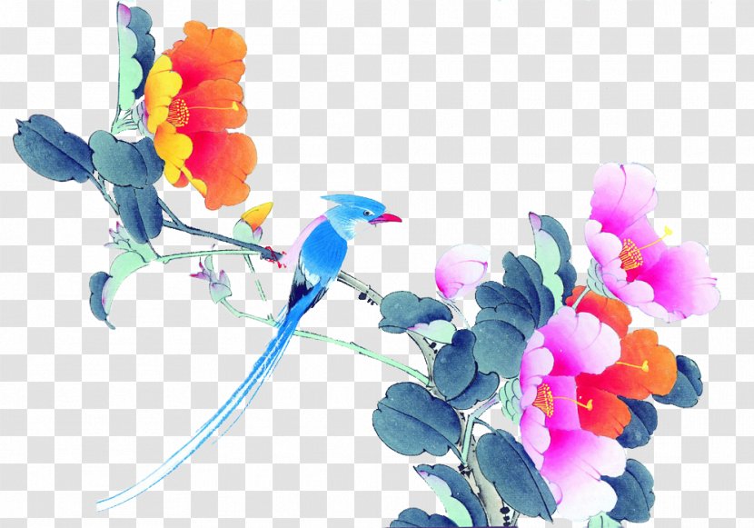 china bird and flower painting chinese flowers transparent png china bird and flower painting chinese