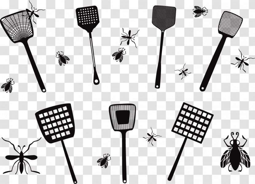 Mosquito Killing - Black And White - Racket Transparent PNG