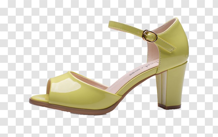 Sandal Yellow Shoe - Footwear - Leather Sandals Transparent PNG