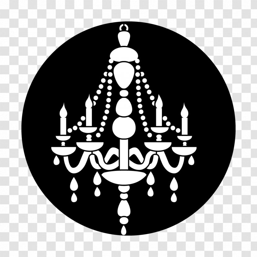Light Fixture Chandelier Gobo Silhouette - Black And White - Pattern Transparent PNG
