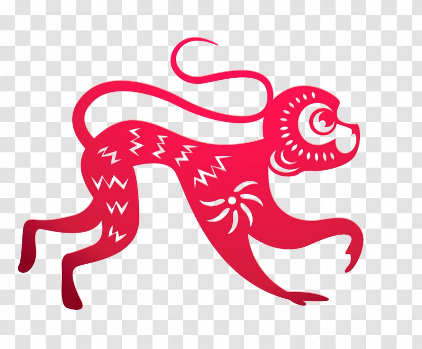 Chinese New Year Papercutting Monkey Paper Cutting Transparent PNG
