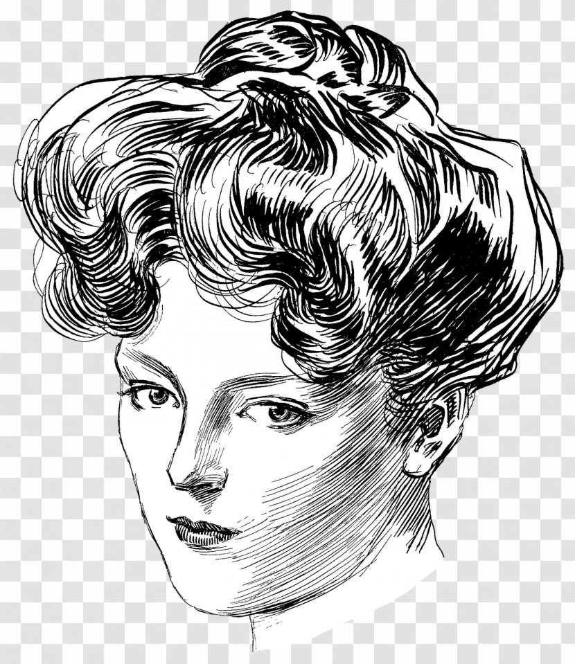 Gibson Girl Edwardian Era Drawing Artist Illustration - Bedhead Ecommerce Transparent PNG