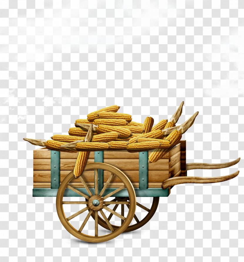 Car Maize Computer File - Designer - Free Pull Carts Filled With Corn Creative Transparent PNG
