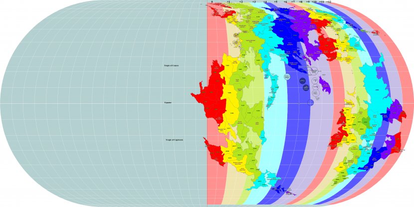 World Map Time Zone Central European Summer Transparent PNG