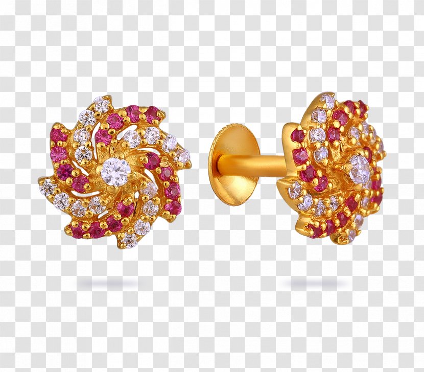 Ruby Earring Body Jewellery Jewelry Design - Gold Earrings Transparent PNG