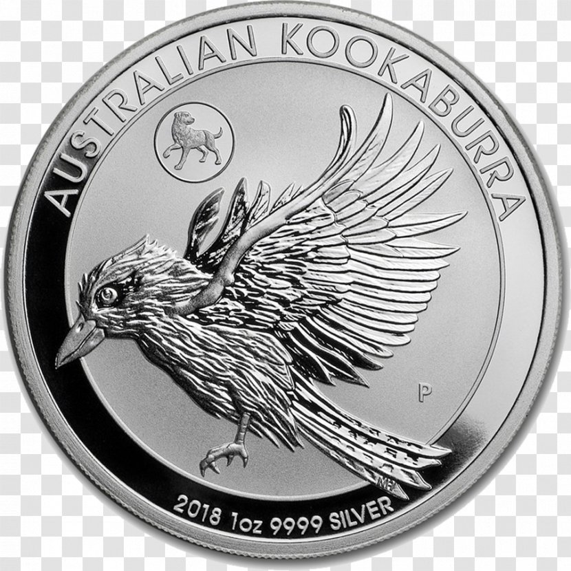 Coin Perth Mint Australian Silver Kookaburra Laughing - Black And White - Metal Transparent PNG