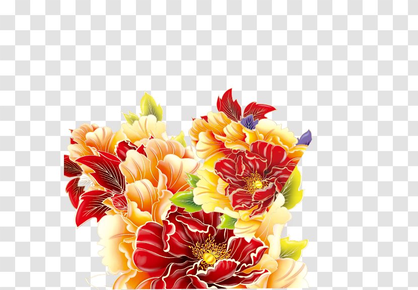 Floral Design Chrysanthemum Transvaal Daisy Dahlia Cut Flowers - Peony Transparent PNG