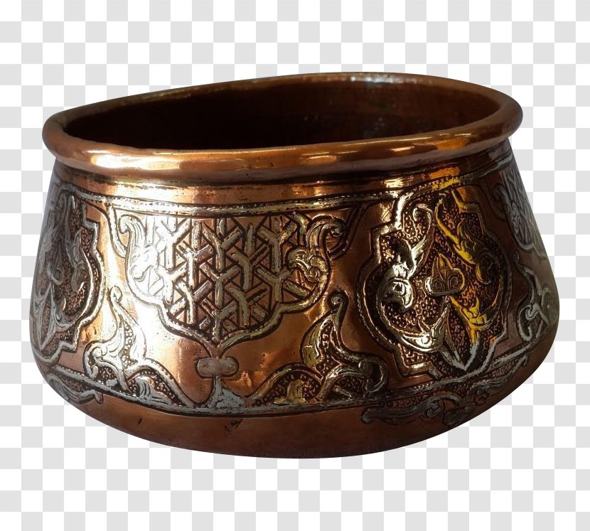 Inlay Copper Damascus Bowl Silver - Brass Transparent PNG