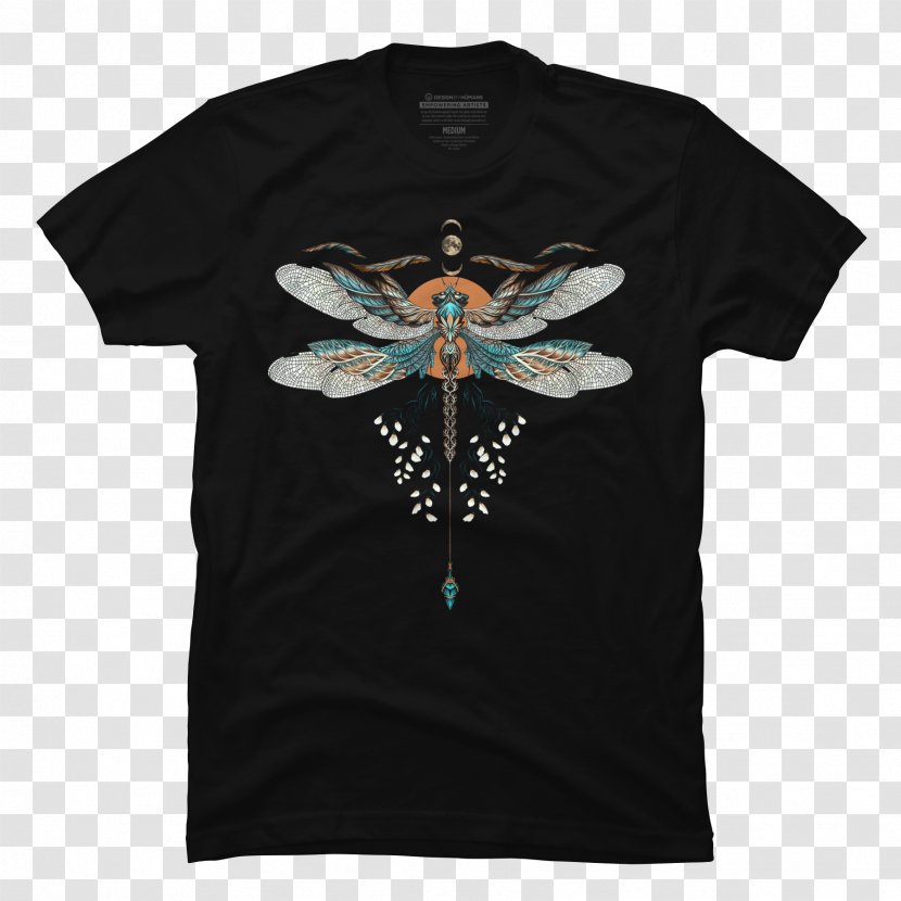 T-shirt Hoodie Crew Neck Clothing - Printed Tshirt - Dragonfly Transparent PNG