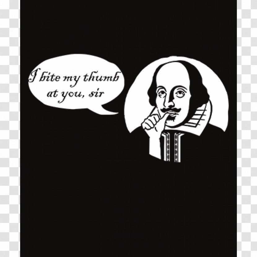 William Shakespeare T-shirt Thumb Biting Homo Sapiens - Black - Nerd Transparent PNG
