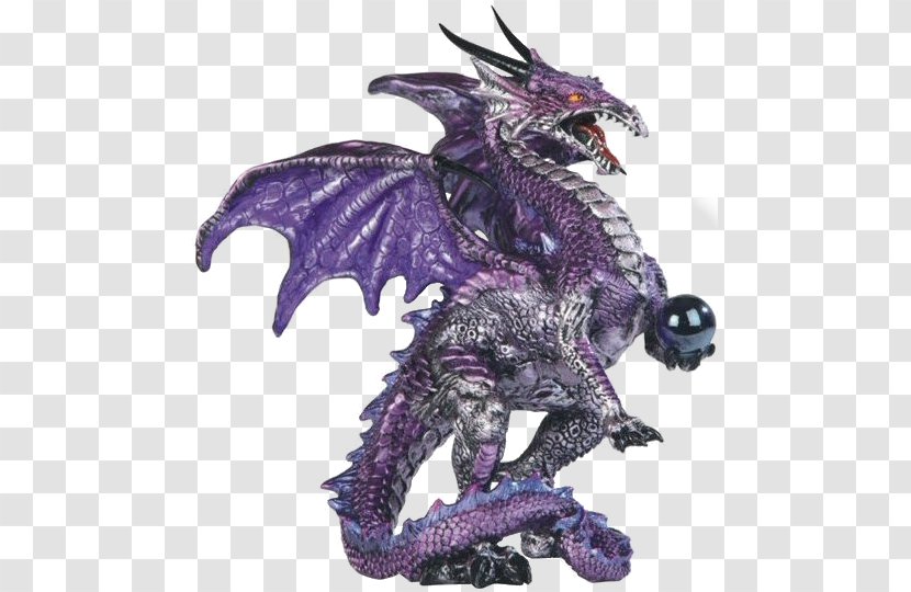 Equestrian Statue Dragon Purple Figurine - Chinese - Gothic Dragons Transparent PNG