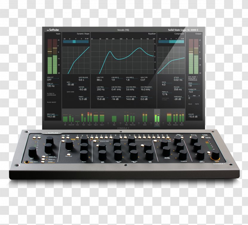 Softube Console 1 MKII Digital Audio Workstation Mixers Computer Software - Electronic Component - Temple Of Juno Moneta Transparent PNG