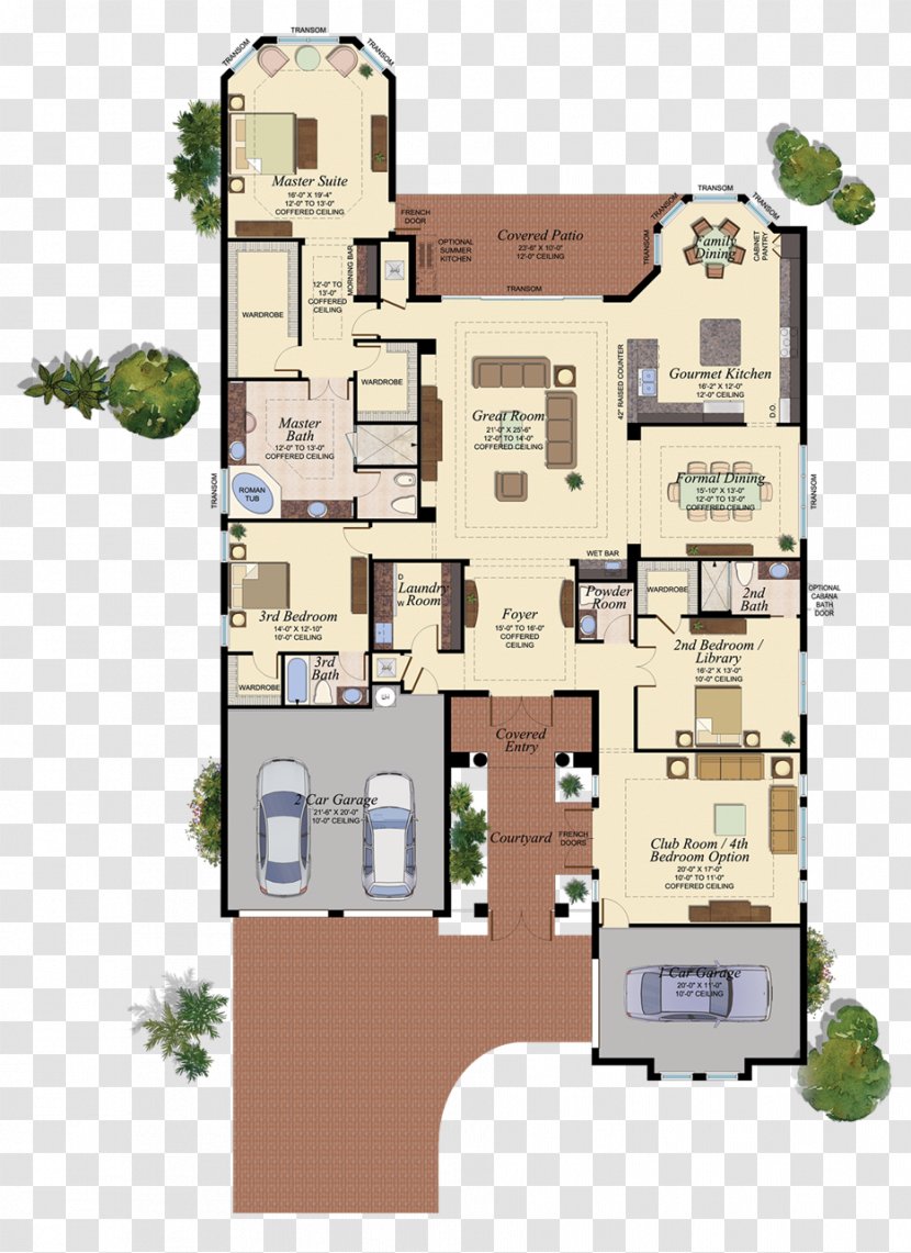 Delray Beach The Bridges Floor Plan Room - Bed - Collection Transparent PNG