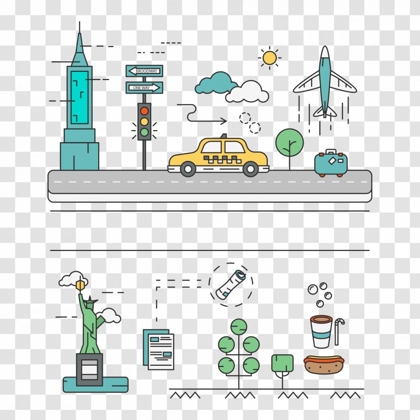 Paris New York City Image Illustration Tourism - Amrum Transparent PNG