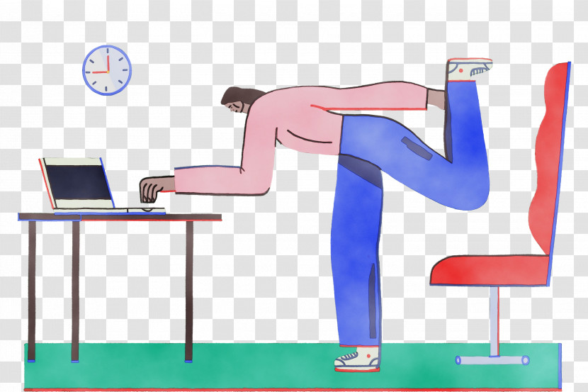 Cartoon Arm Desk Leg Sitting Transparent PNG