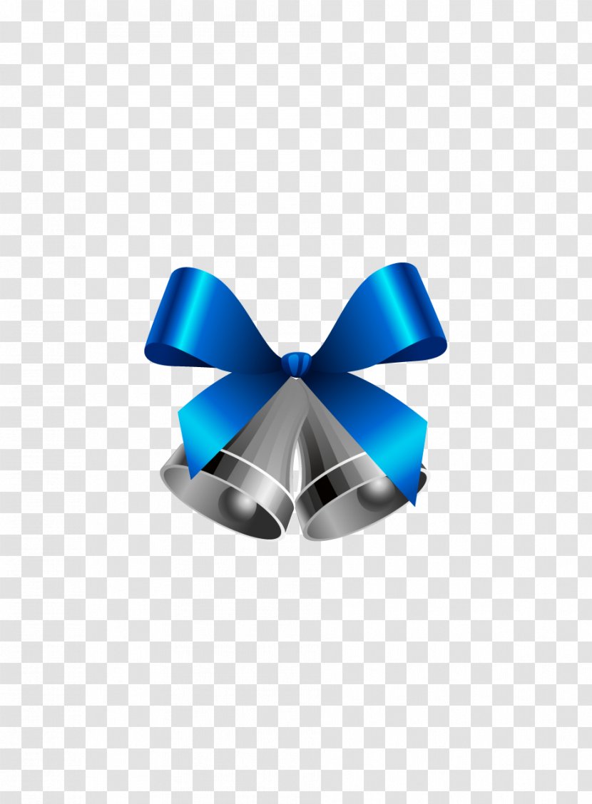 Ribbon Christmas Bell - Shoelace Knot - Blue Transparent PNG