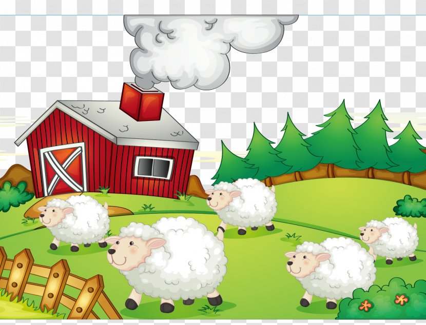 Sheep Farming Clip Art - Farmhouse - Pastoral Sheepfold Transparent PNG
