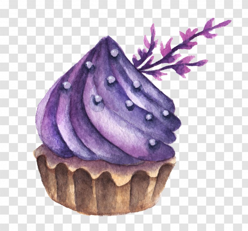 Macaron Macaroon Watercolor Painting Dessert Cake - Purple Transparent PNG