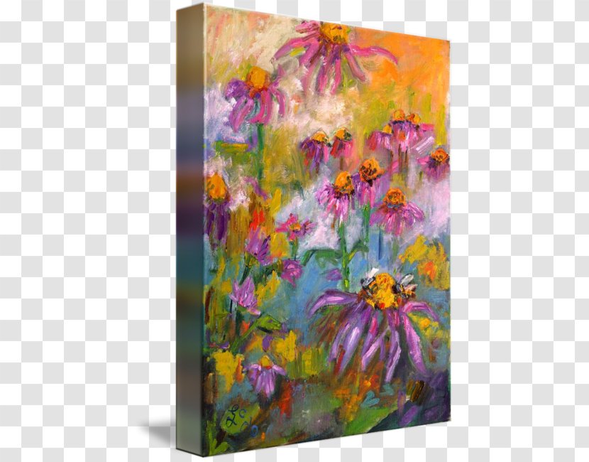 Floral Design Art Oil Painting Gallery Wrap - Canvas - Watercolor Purple Transparent PNG