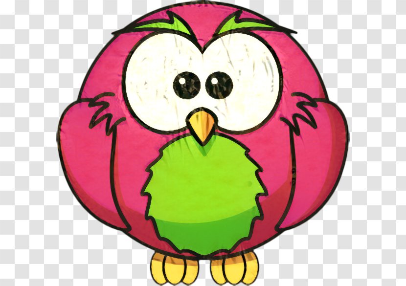 Owl Cartoon - Green - Beak Smile Transparent PNG