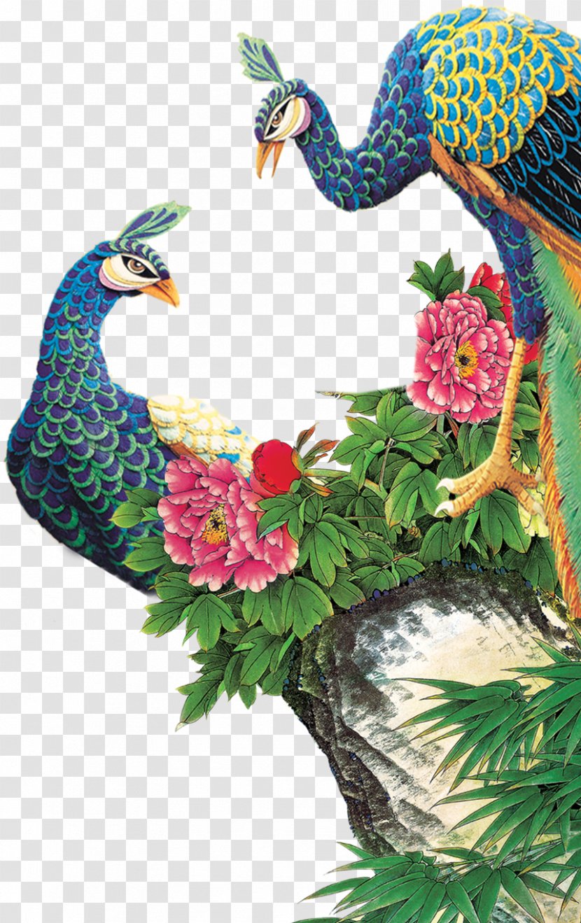Peafowl Painting - Flower - Peacock Transparent PNG