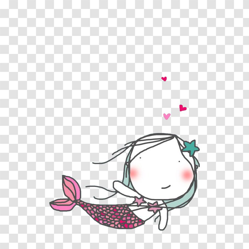 Drawing Mermaid Illustrator Illustration - Silhouette - With Heart Transparent PNG