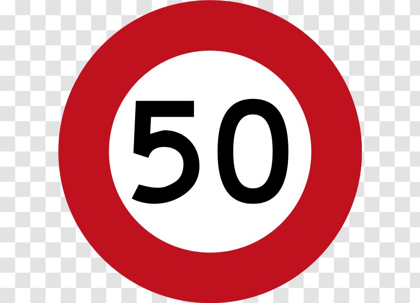 Road Signs In New Zealand Car Traffic Sign - Speed Limit - Geometric Circle Transparent PNG