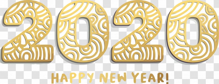 Happy New Year 2020 - Number - Text Transparent PNG