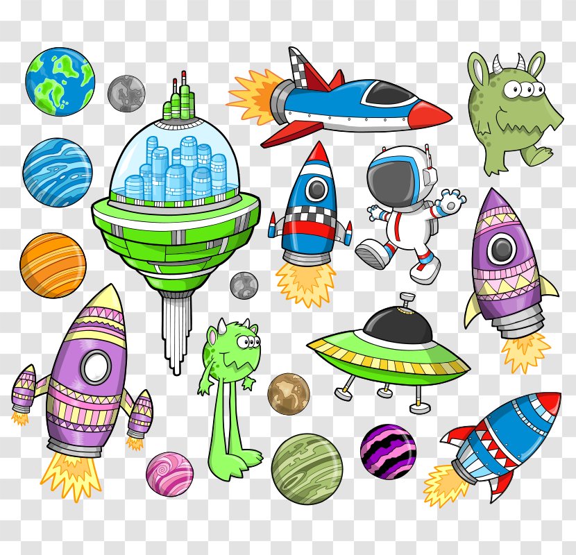 Spacecraft Outer Space Cartoon Illustration - Art - Elements Transparent PNG