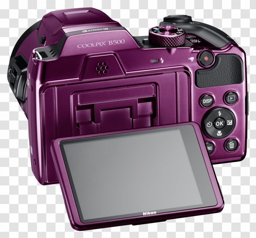 Point-and-shoot Camera Nikon Nikkor Zoom Lens - Purple Transparent PNG