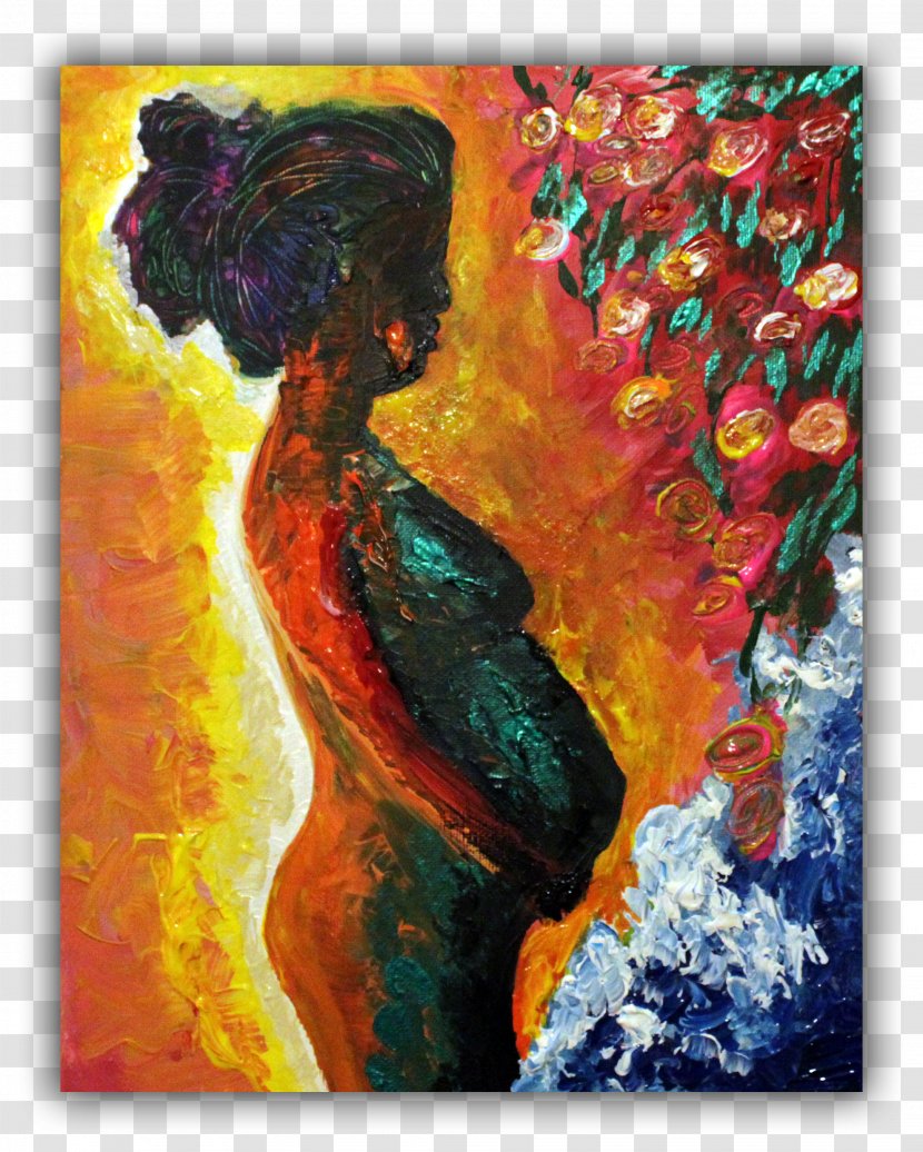 Painting Art Acrylic Paint Pregnancy - Woman - Watercolor Transparent PNG