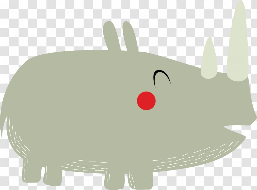 Rhinoceros 3D Rabbit - Organism - Lovely Rhino Vector Transparent PNG