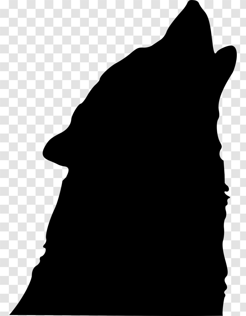 Dog Drawing Silhouette Clip Art - Black Wolf Head Transparent PNG