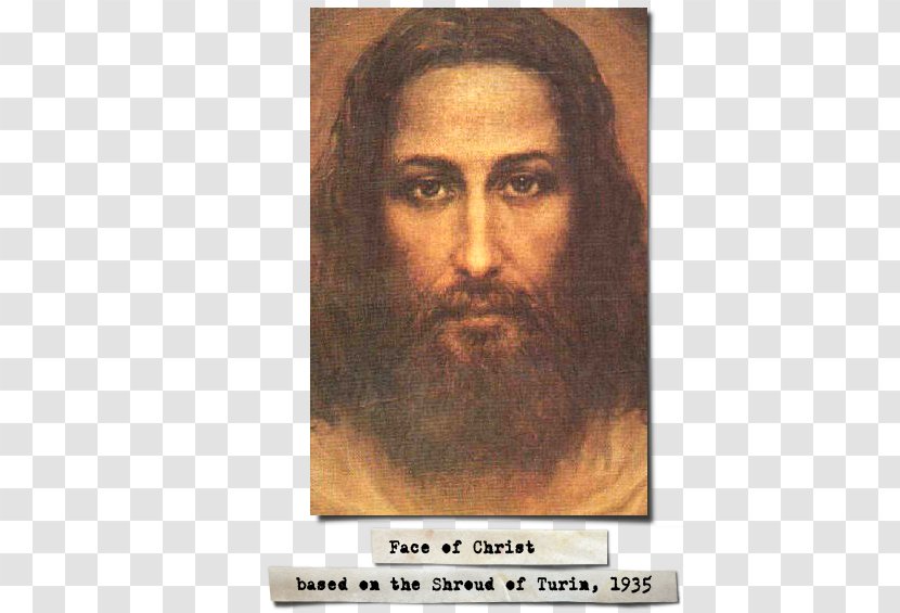 Depiction Of Jesus Shroud Turin Bible God - Facial Hair - Holy Face Transparent PNG