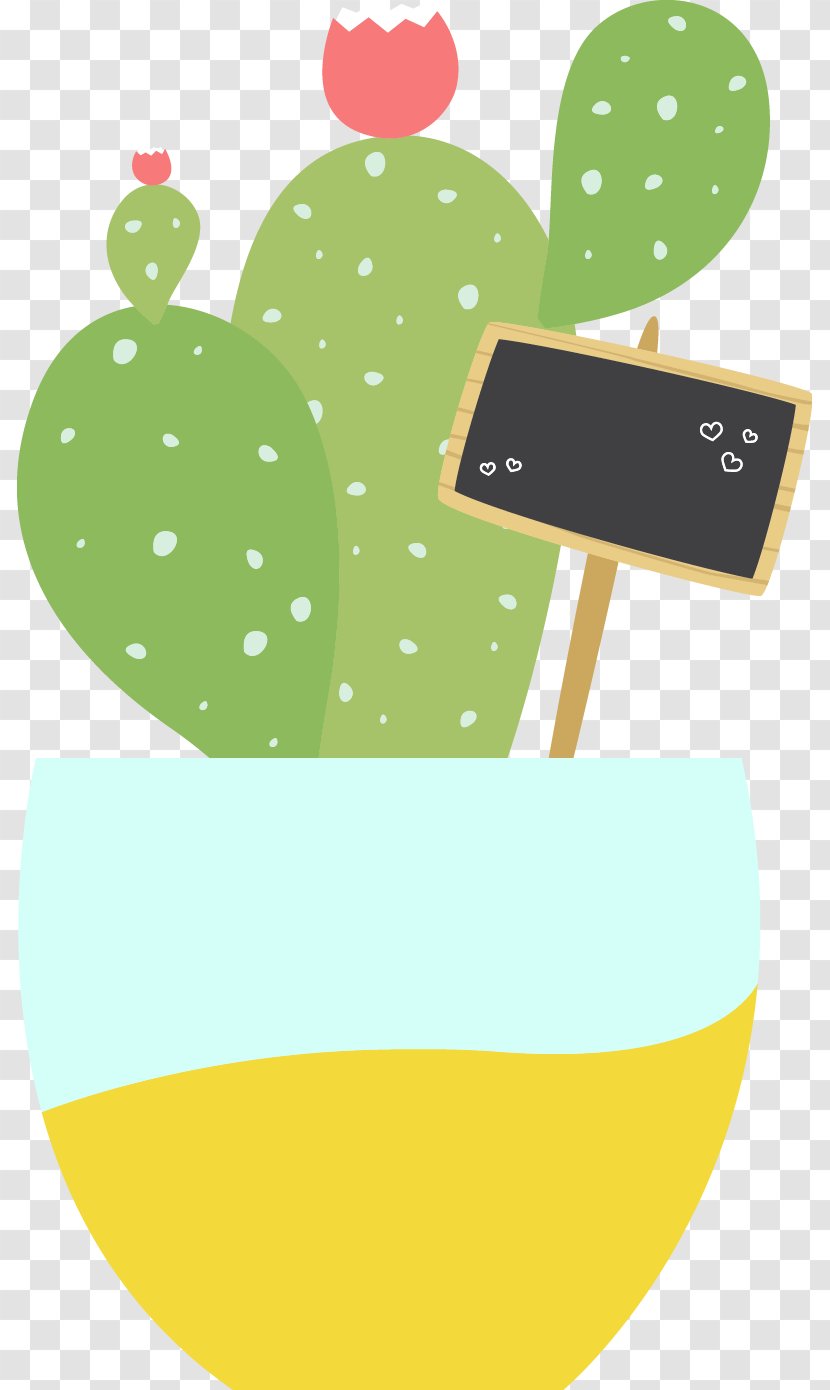 Download Clip Art - Fruit - Potted Cactus Flat Transparent PNG