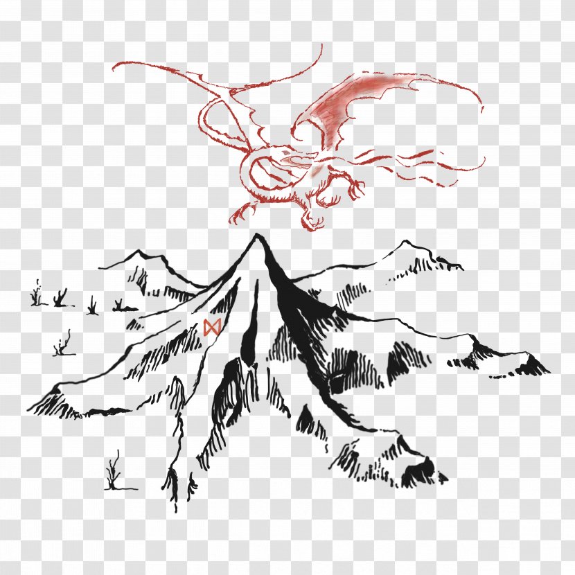 The Hobbit Smaug Bilbo Baggins Gandalf Lonely Mountain - Mountains Transparent PNG