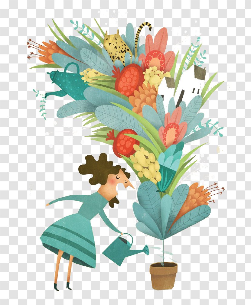 Artisans: Nouvelles Tendances Floral Design Colagene Inc Illustration - Android - Cartoon Woman Gardening Transparent PNG