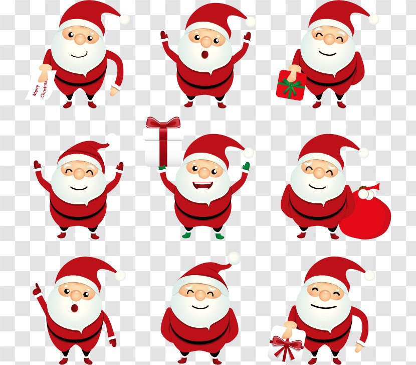 Santa Claus Christmas Mobile Phone - Smile - Vector Cartoon Transparent PNG