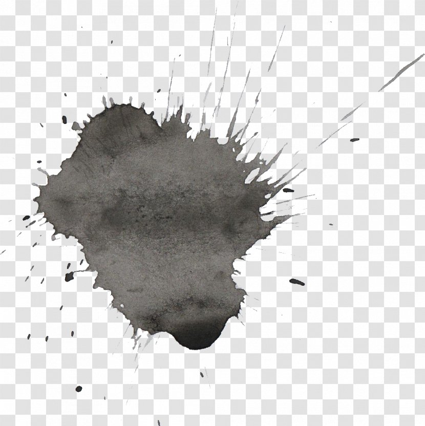 Watercolor Painting Black And White - Water - Splash Transparent PNG