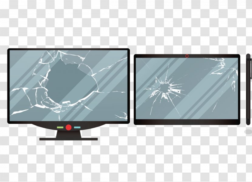 Computer Monitors Laptop Display Device Flat Panel - Screen Is Broken Transparent PNG