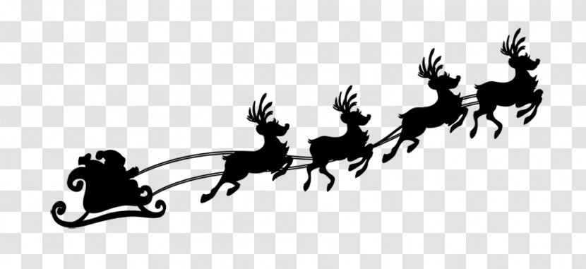Reindeer Silhouette Download - Horse - Black Flying Transparent PNG