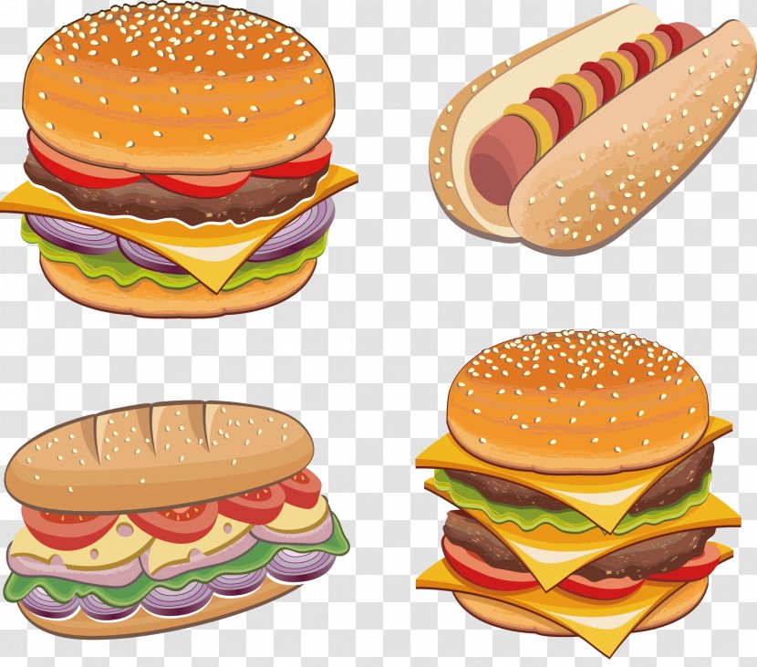 Hamburger Chicken Sandwich Fast Food Buffalo Wing French Fries - Burger Transparent PNG