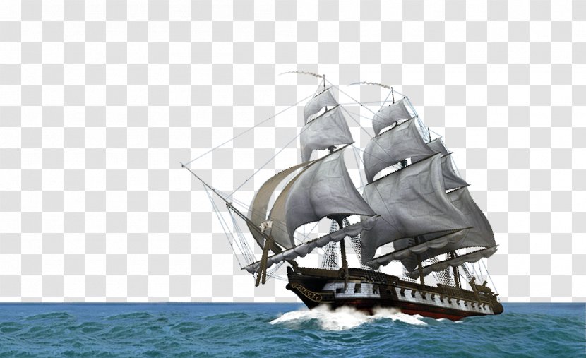 Sail Brigantine Clipper Ship Of The Line Full-rigged - Barque Transparent PNG