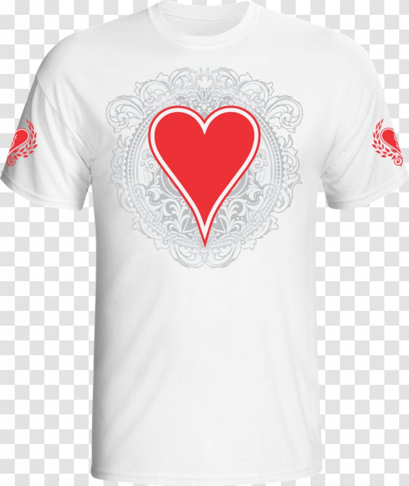 T-shirt White Red Sleeve - Watercolor - Heart-shaped Tattoo Transparent PNG